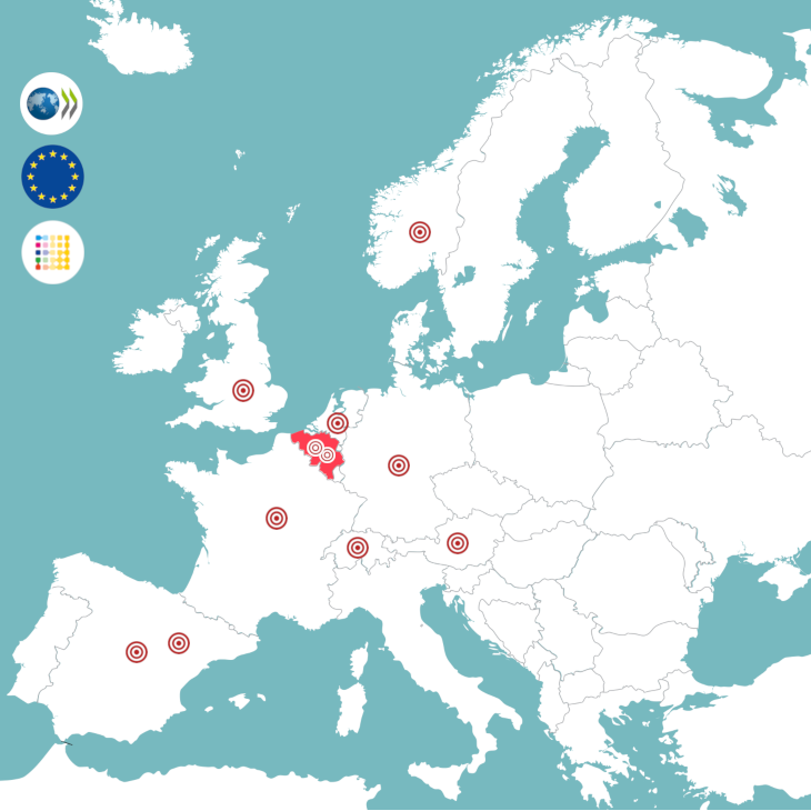 Kaart van Europa met links