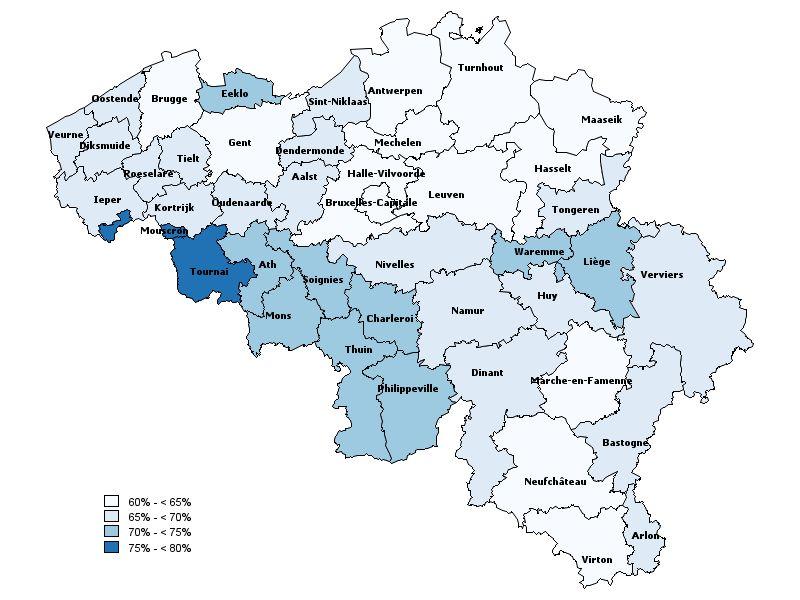 Percentage patiënten met een hoge continuïteitindex (UPC≥0.75)